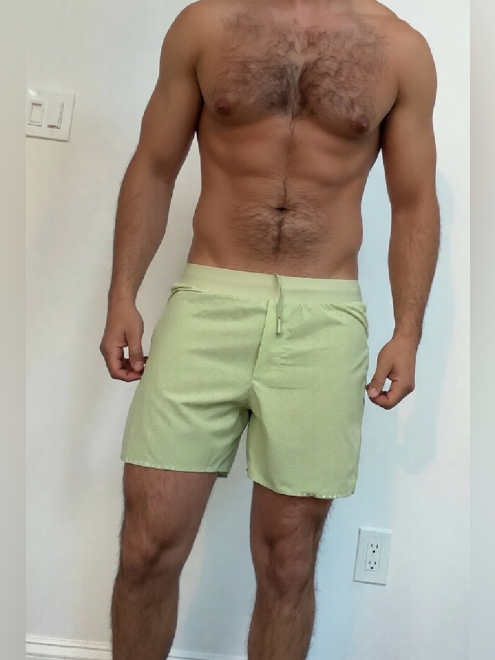 Men's Light green lululemon updated fast and free shorts linerless